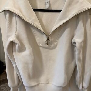 Varley Cream Quarter-Zip Pullover Size XS